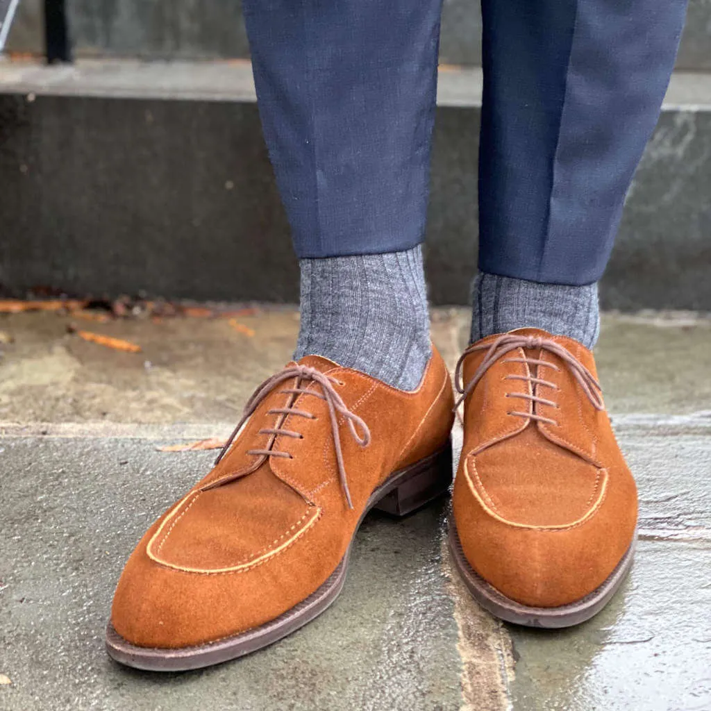 Grey Heather Merino Wool Over the Calf Dress Socks