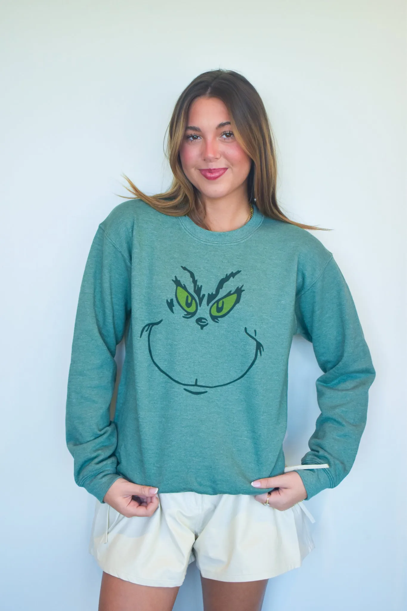 Grinchy Smile Graphic Sweatshirt