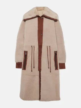 Gritt suede-trimmed shearling coat