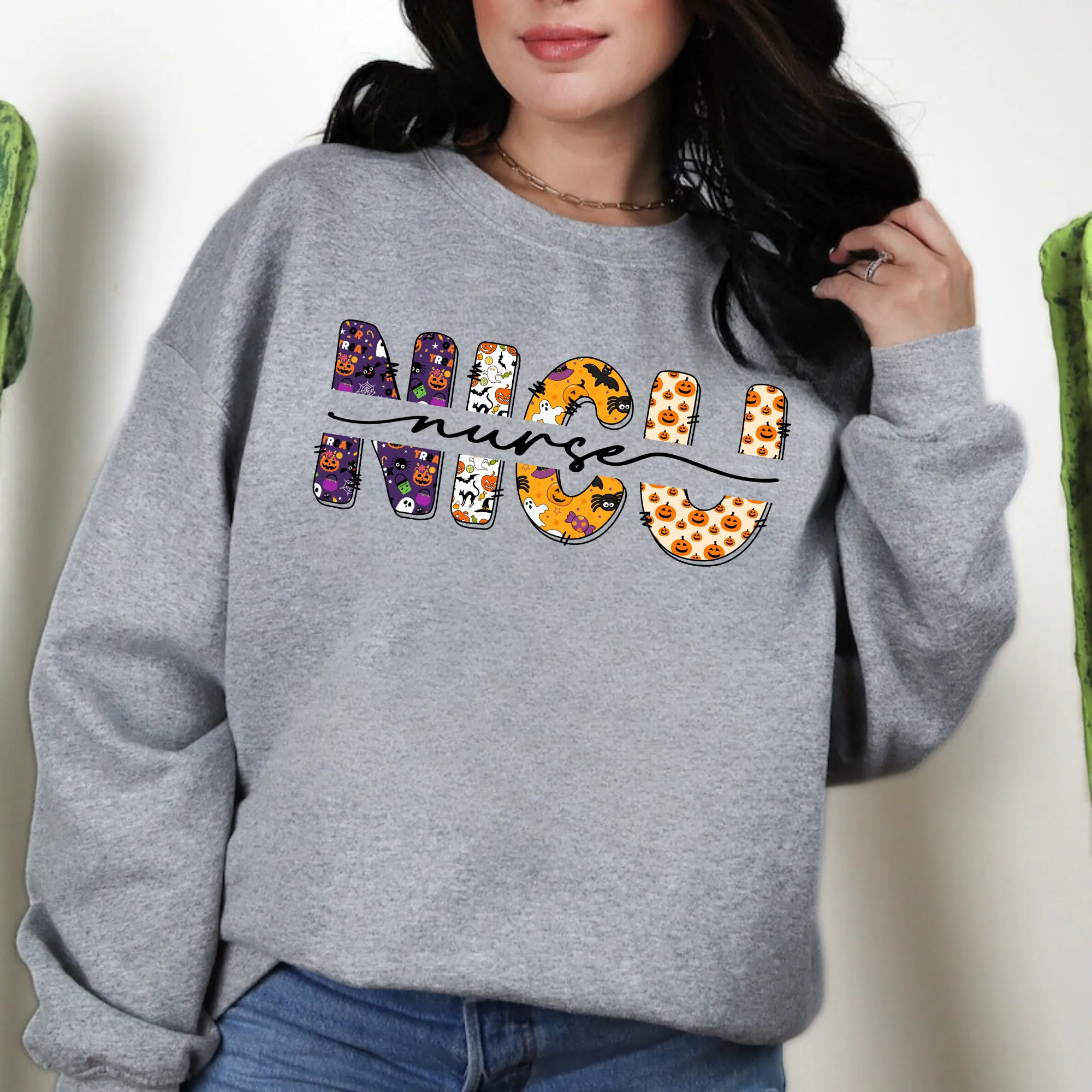 Halloween NICU nurse crewneck sweatshirt