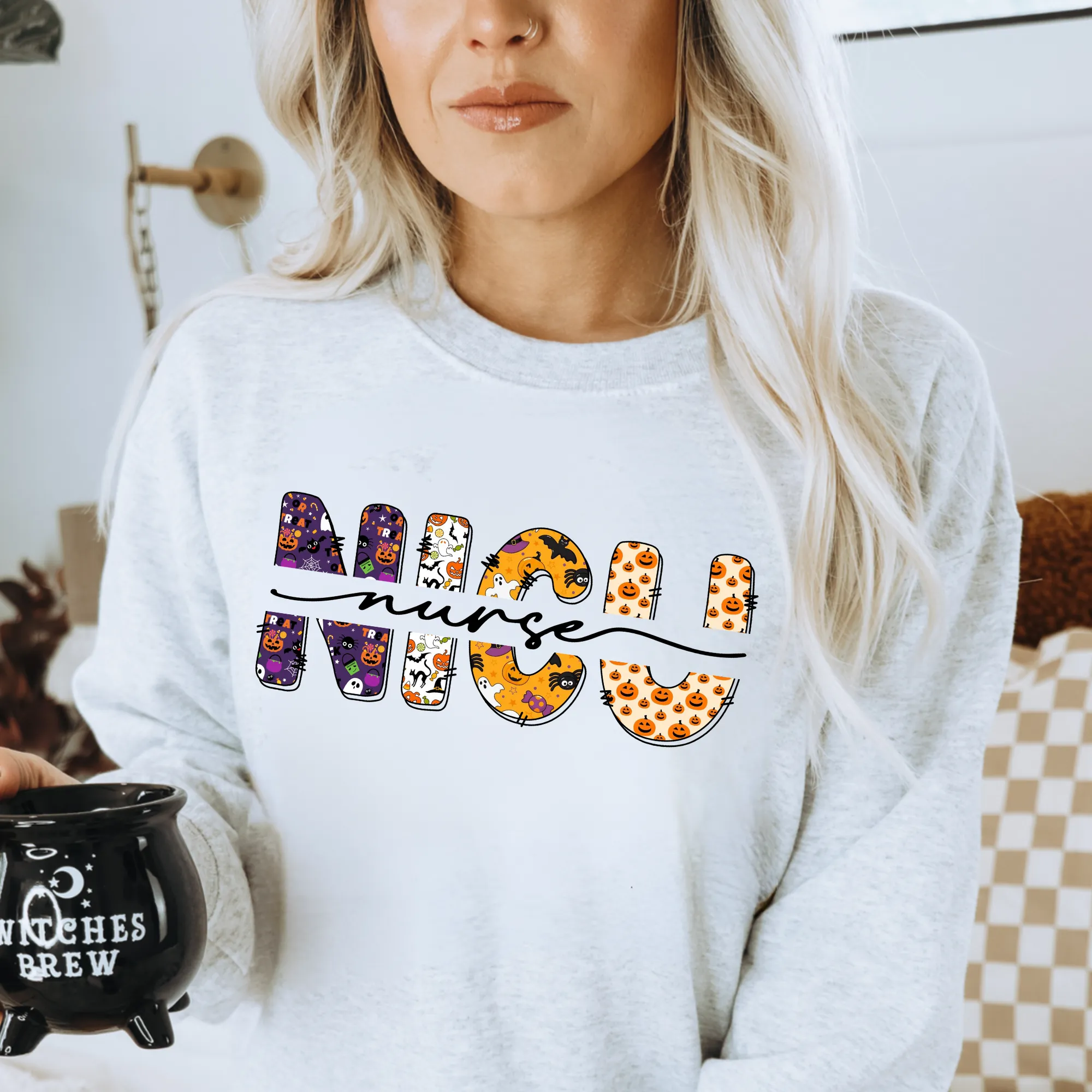 Halloween NICU nurse crewneck sweatshirt