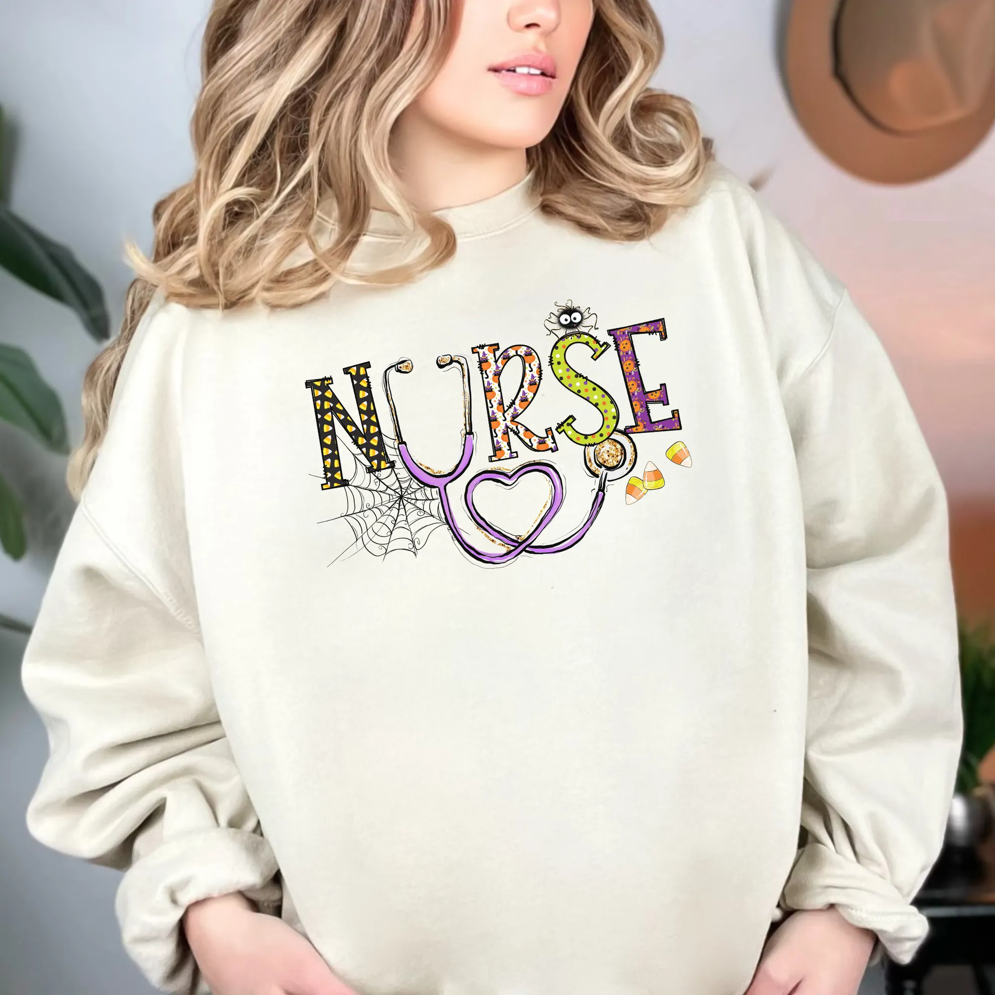 Halloween Nurse crewneck sweatshirt