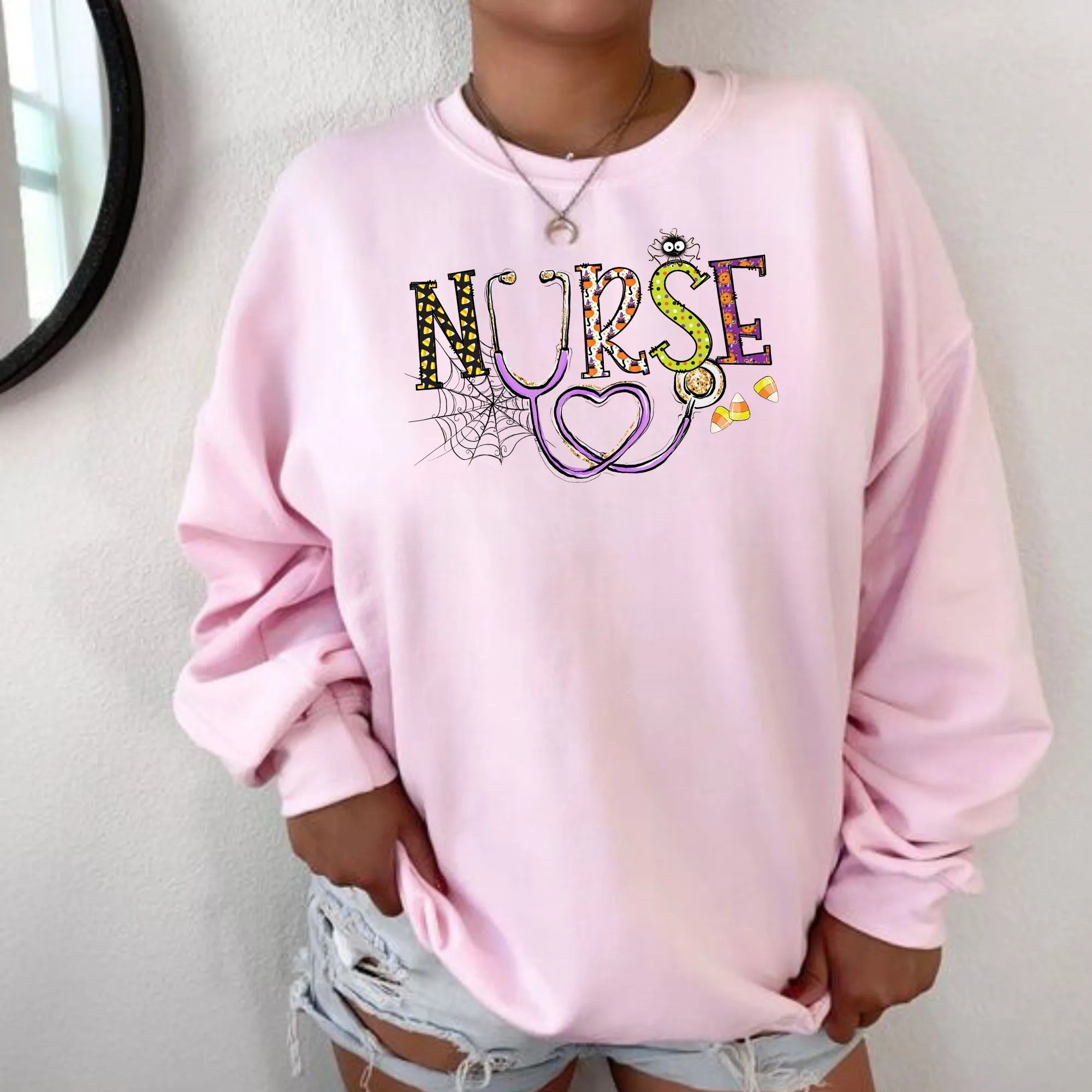 Halloween Nurse crewneck sweatshirt