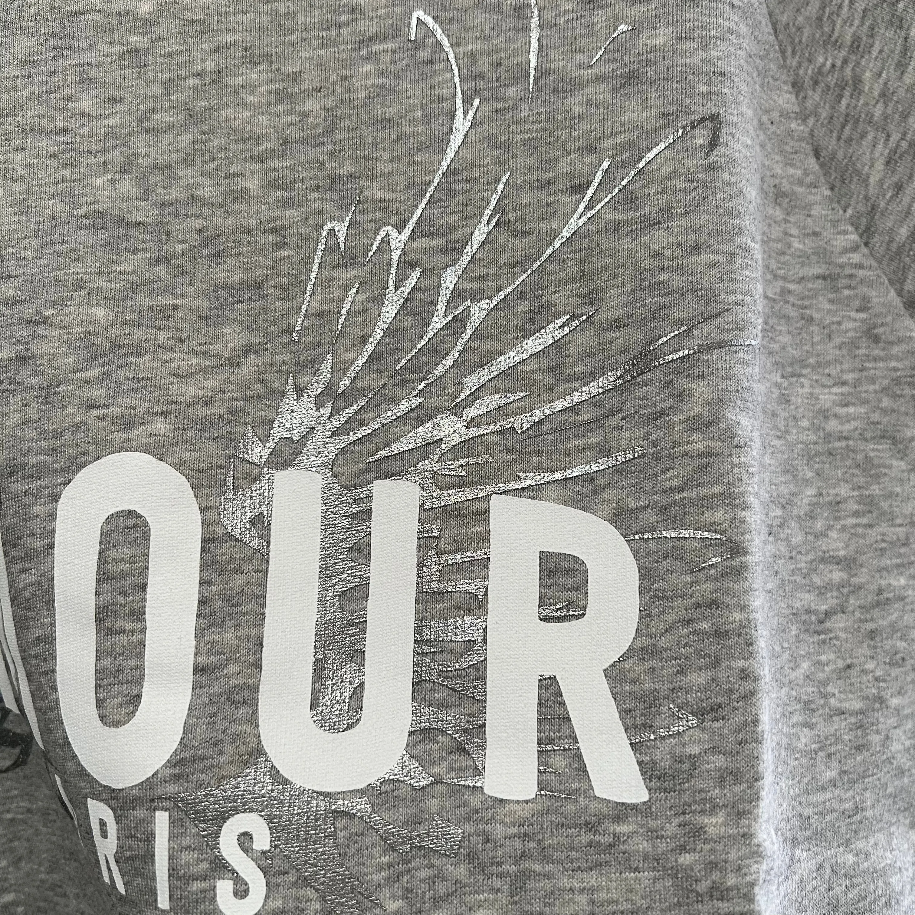 Heather grey AMOUR silver wings sweatshirt *NEW*