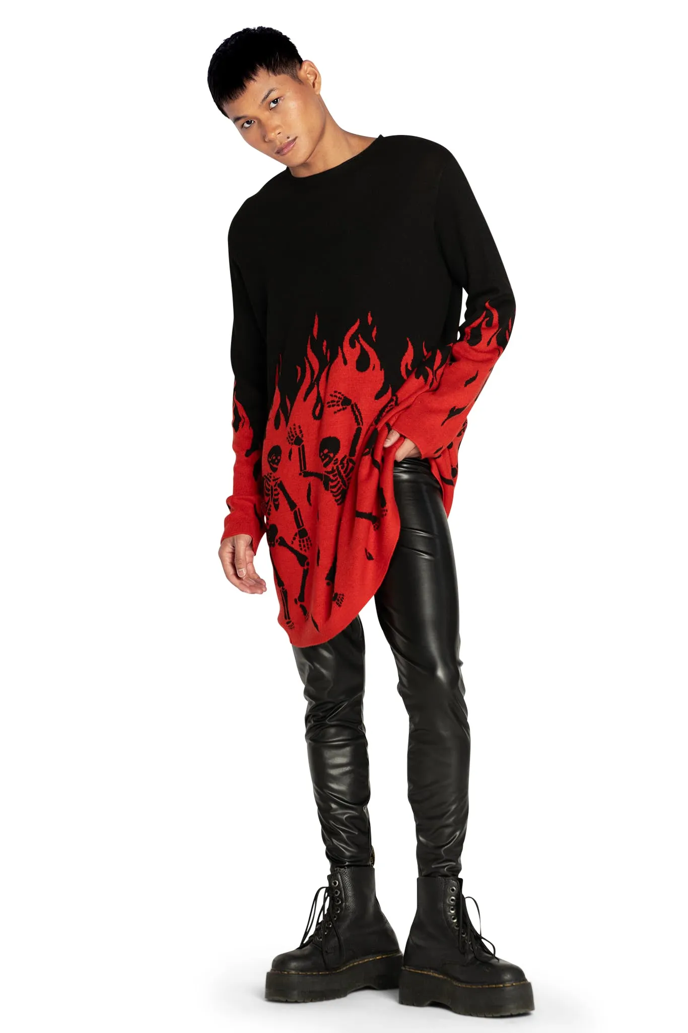 Hellfire Oversized Knit Longline Sweater