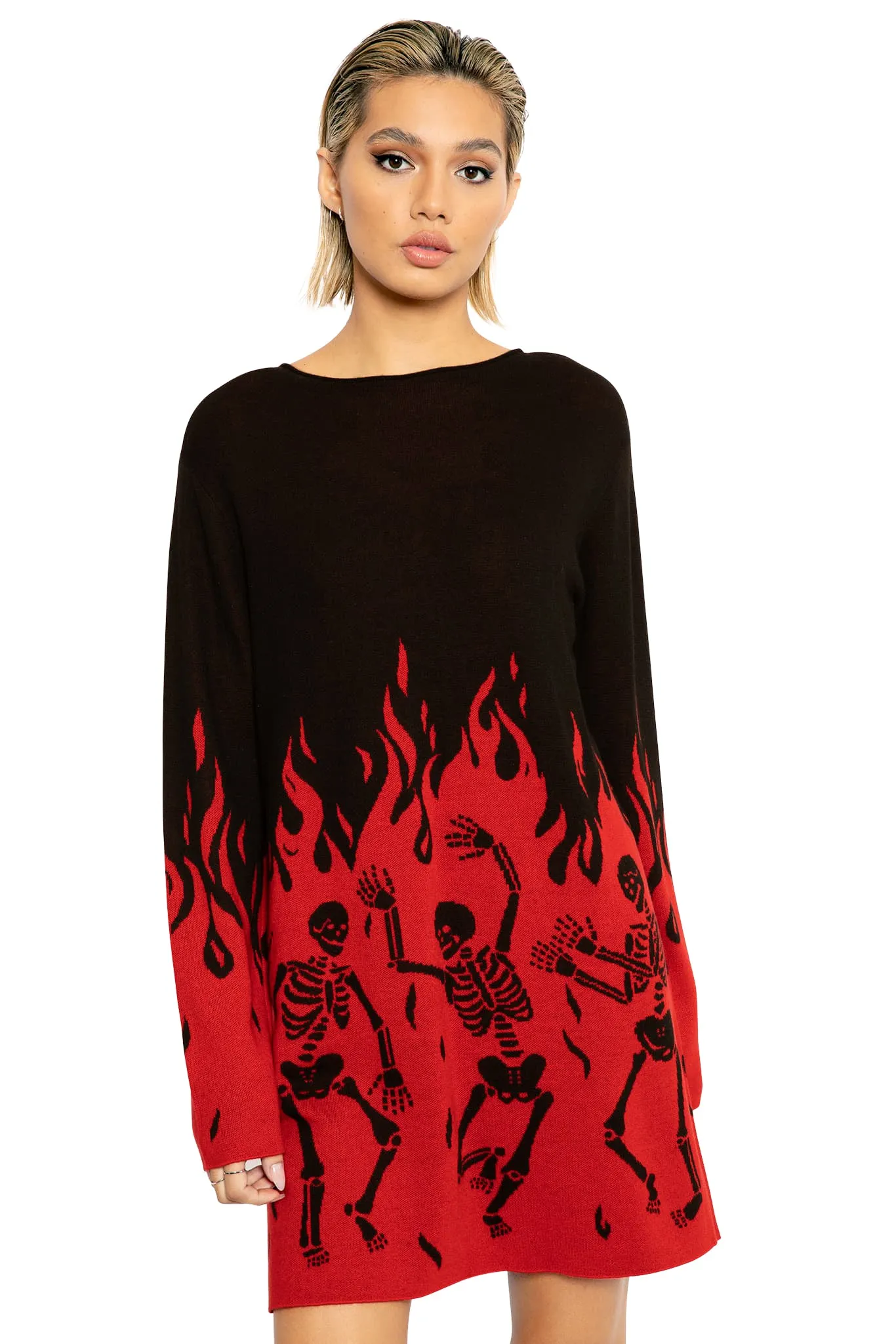 Hellfire Oversized Knit Longline Sweater