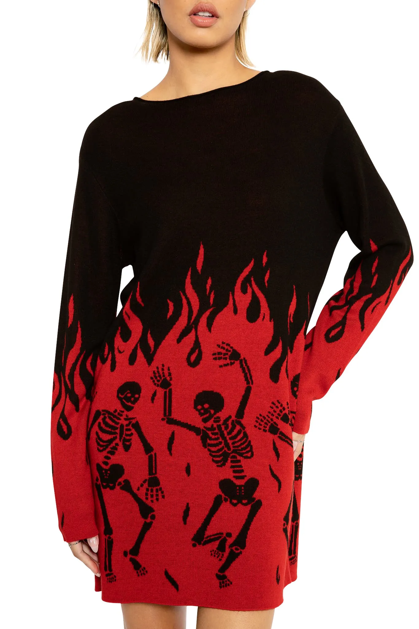 Hellfire Oversized Knit Longline Sweater