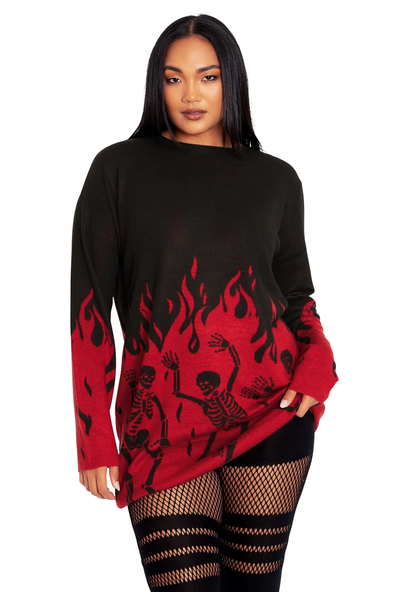 Hellfire Oversized Knit Longline Sweater