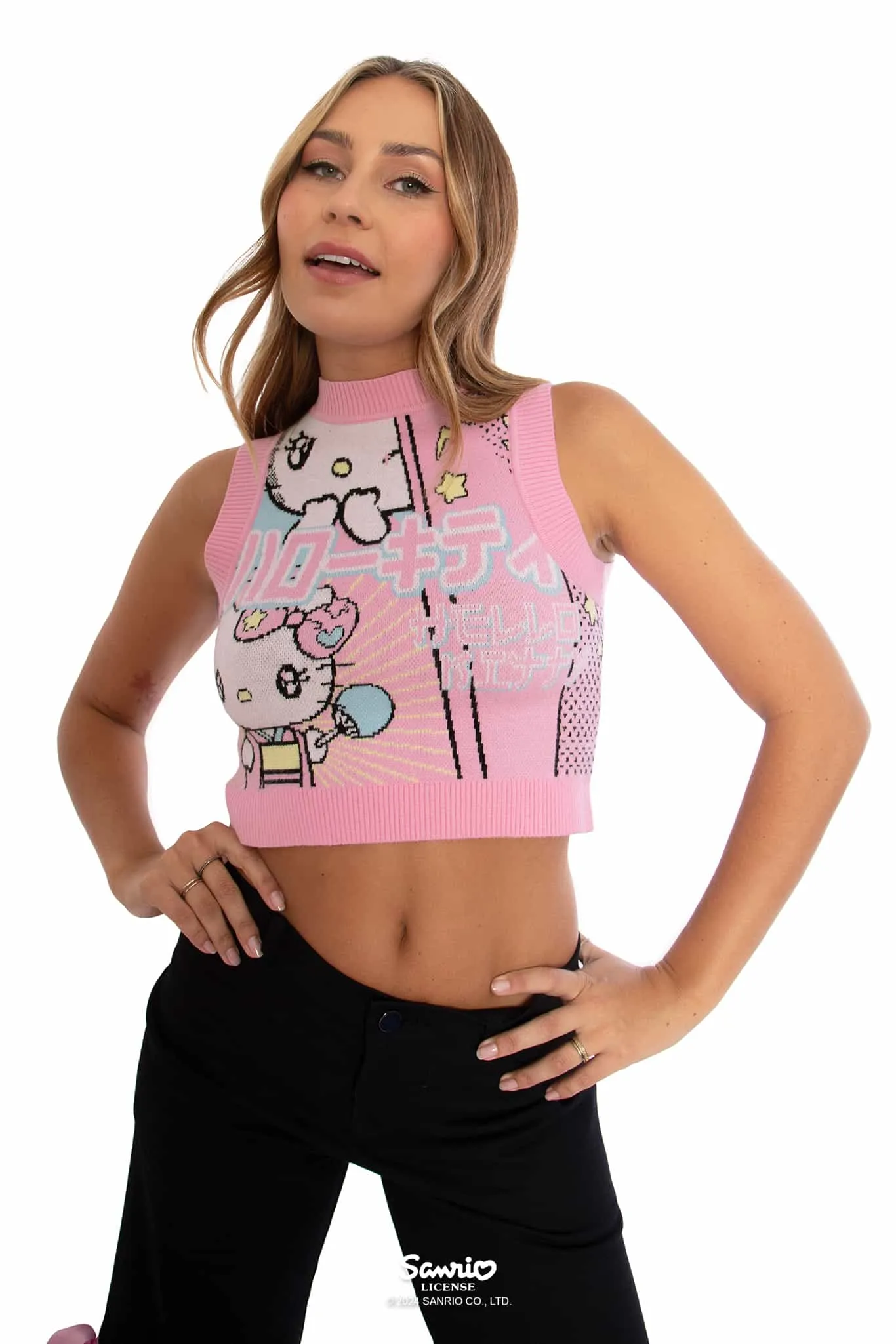 Hello Kitty Manga Knit Crop