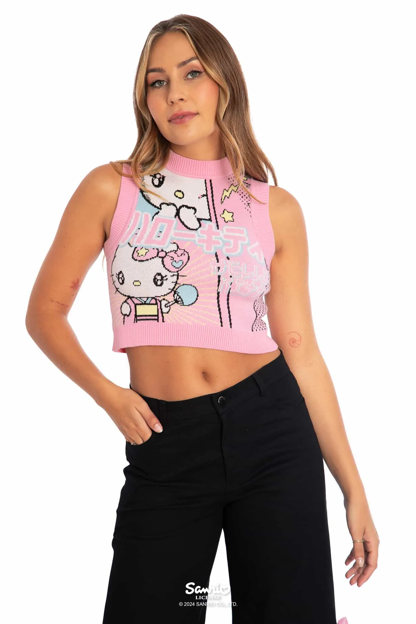 Hello Kitty Manga Knit Crop