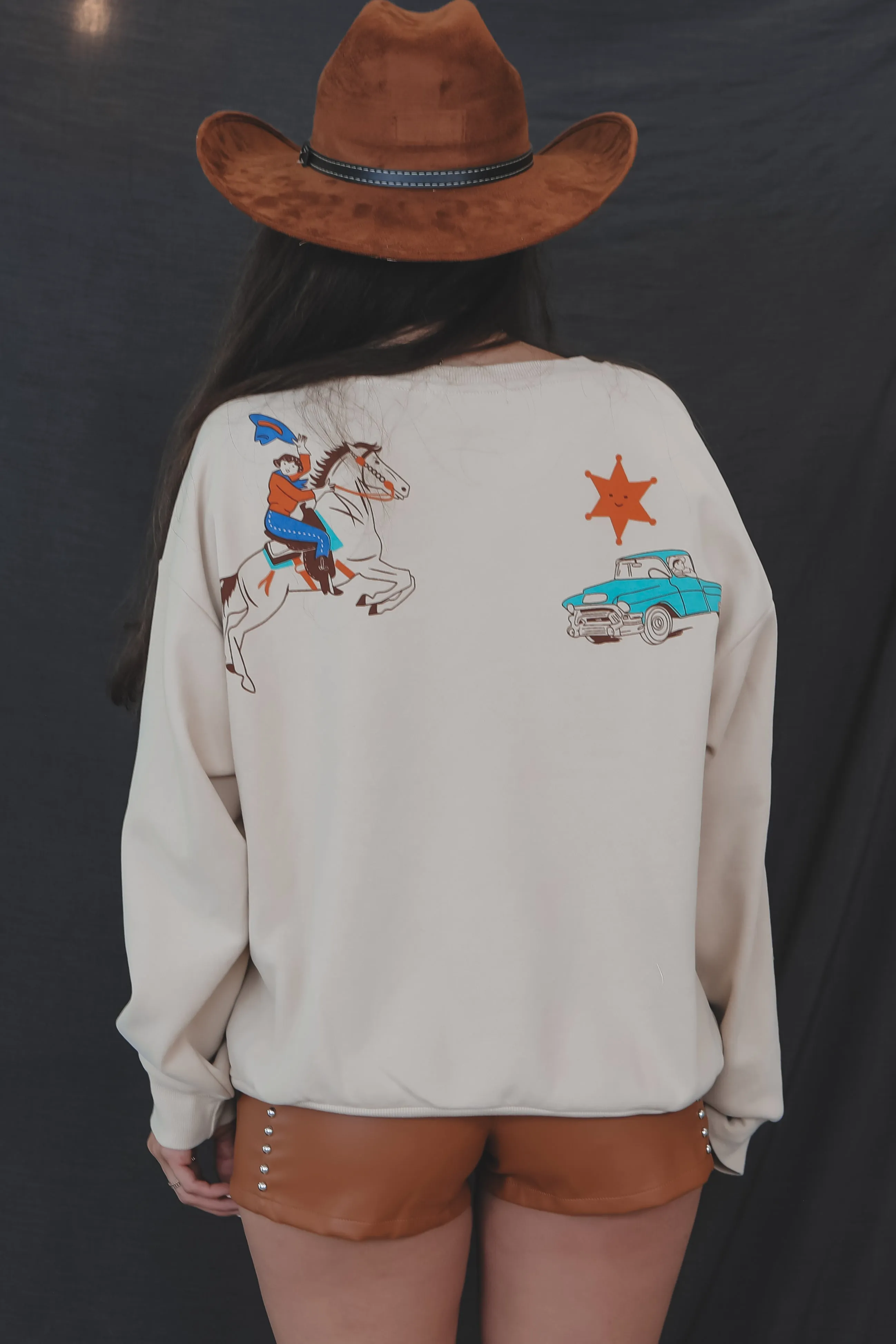 Howdy Babes Graphic Western Pullover