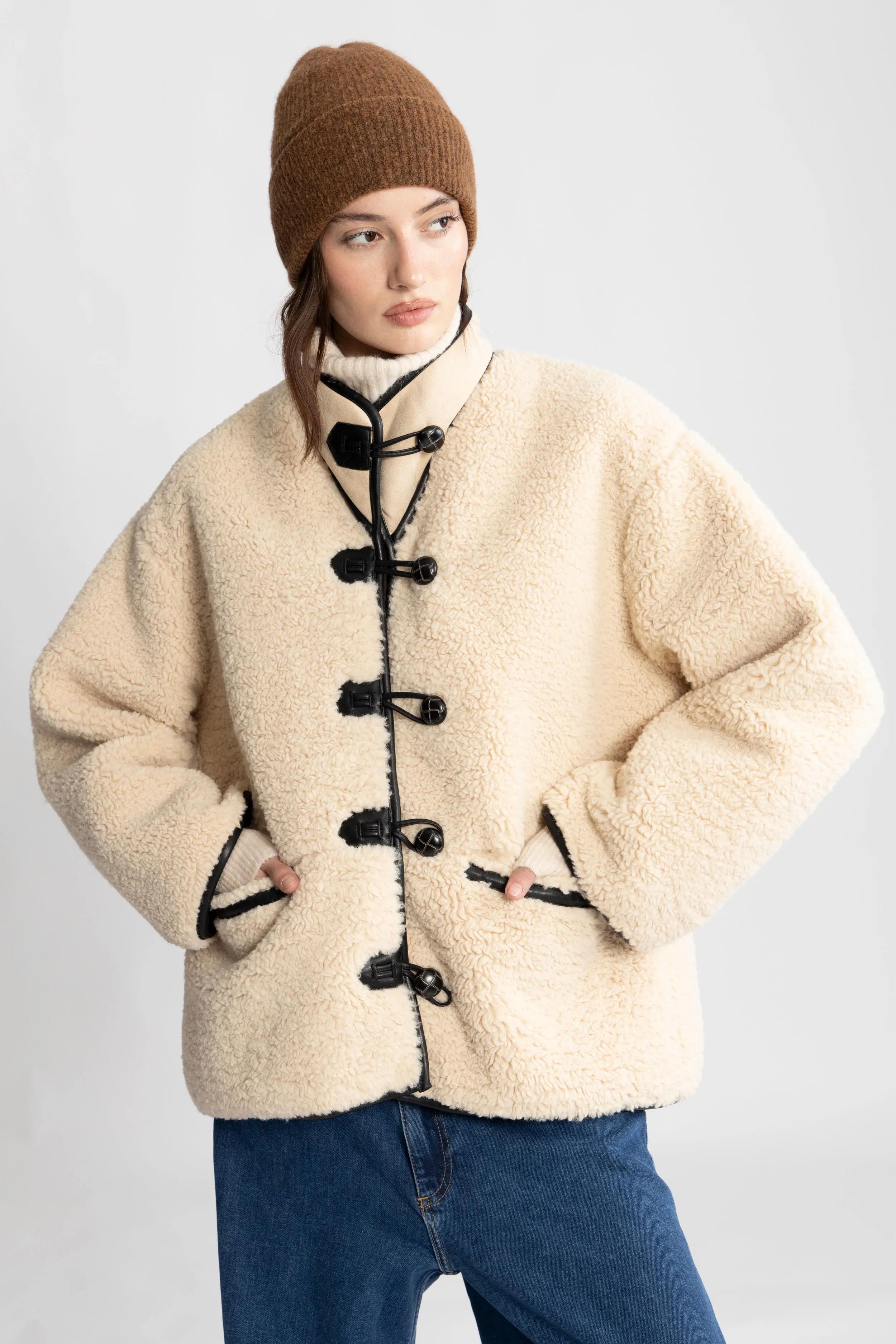 Ingrid Faux Shearling Jacket - Camel