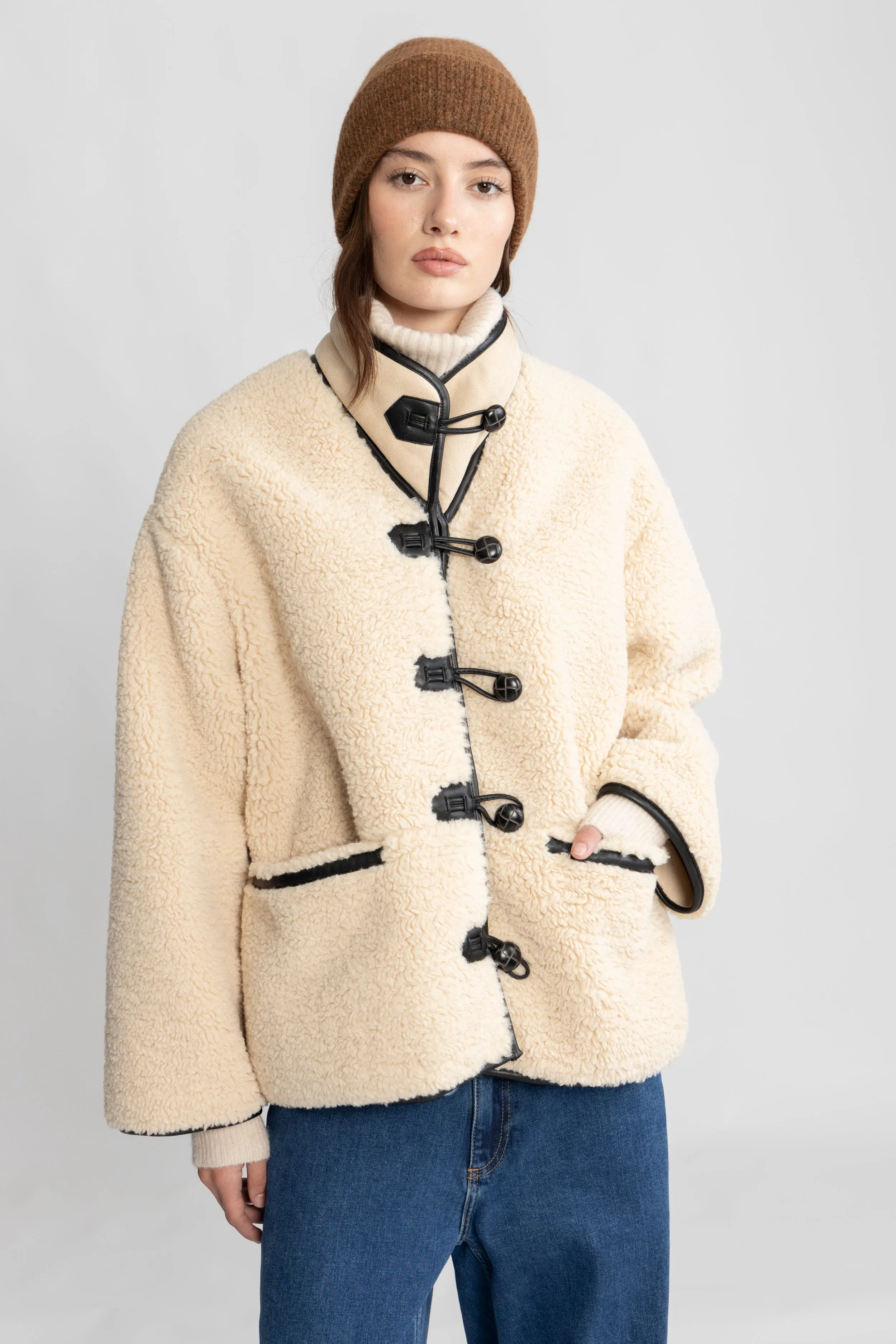 Ingrid Faux Shearling Jacket - Camel