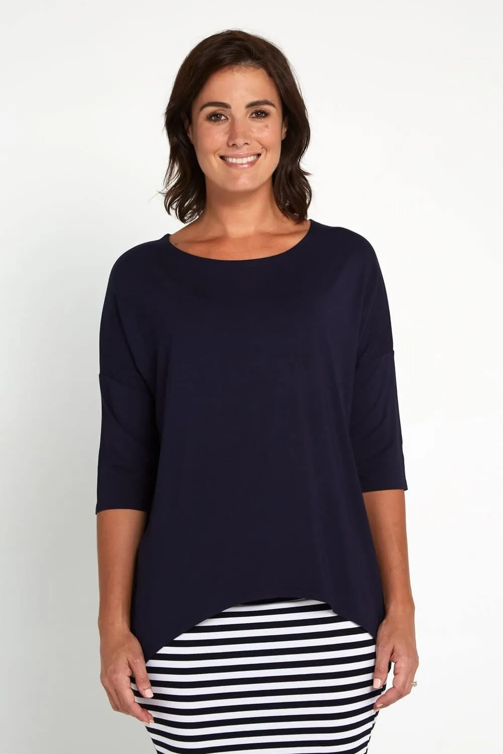 Irena Bamboo Top - Dark Navy