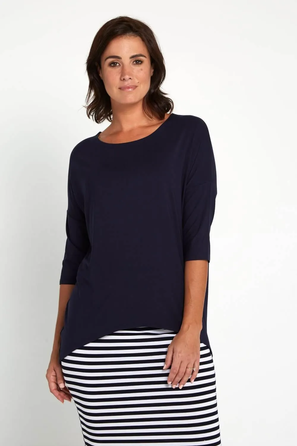 Irena Bamboo Top - Dark Navy