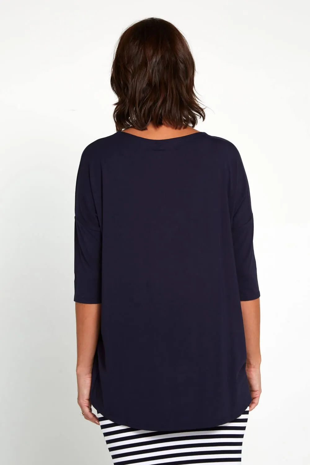 Irena Bamboo Top - Dark Navy