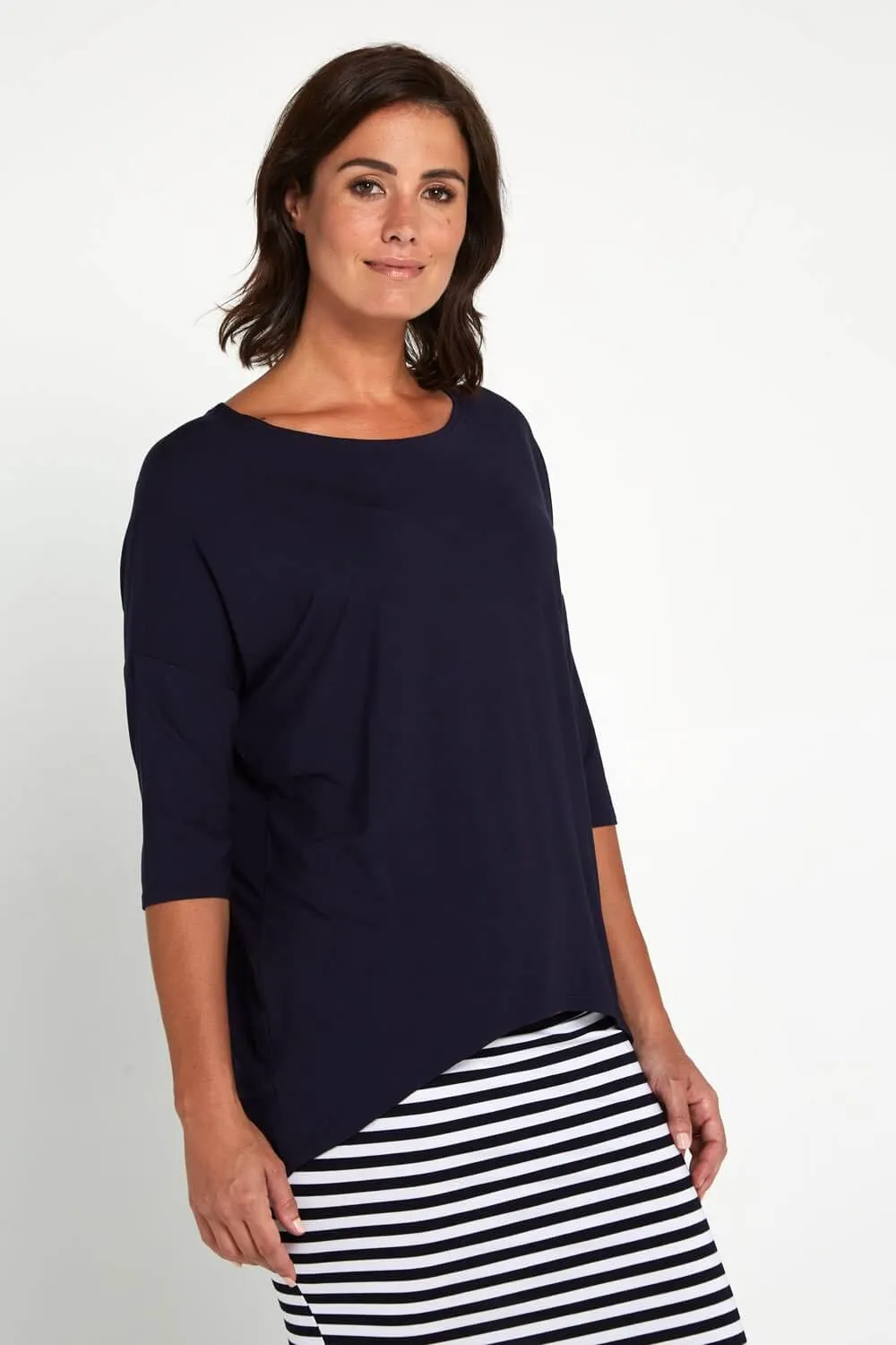 Irena Bamboo Top - Dark Navy