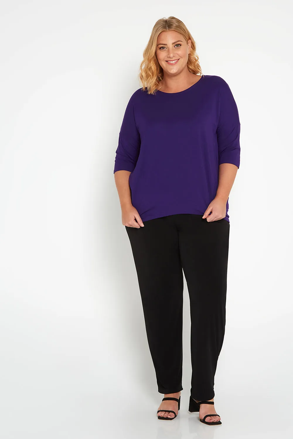 Irena Bamboo Top - Eggplant