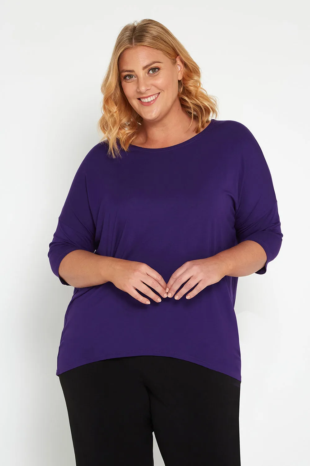 Irena Bamboo Top - Eggplant