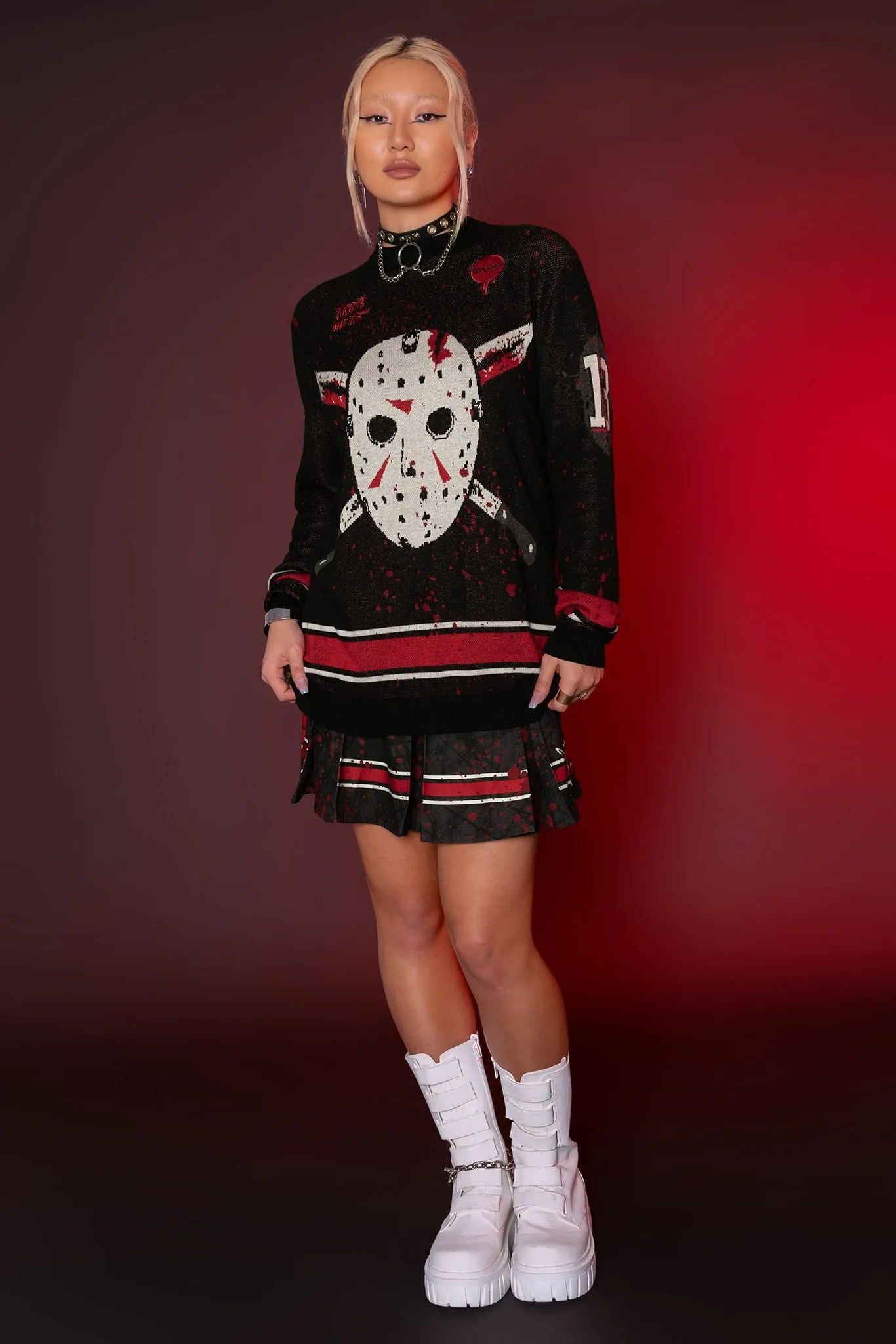 Jason Voorhees Oversized Knit Sweater