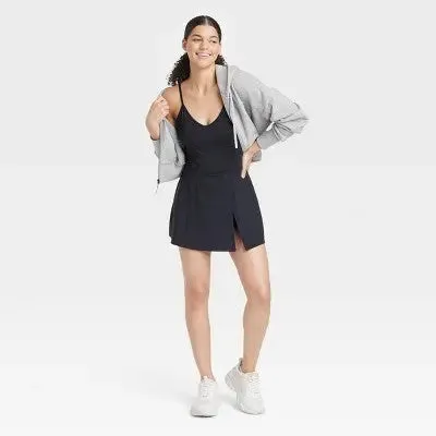 JoyLab Women's Corset Detail Active Mini Dress: Moisture-Wicking Built-In Shorts