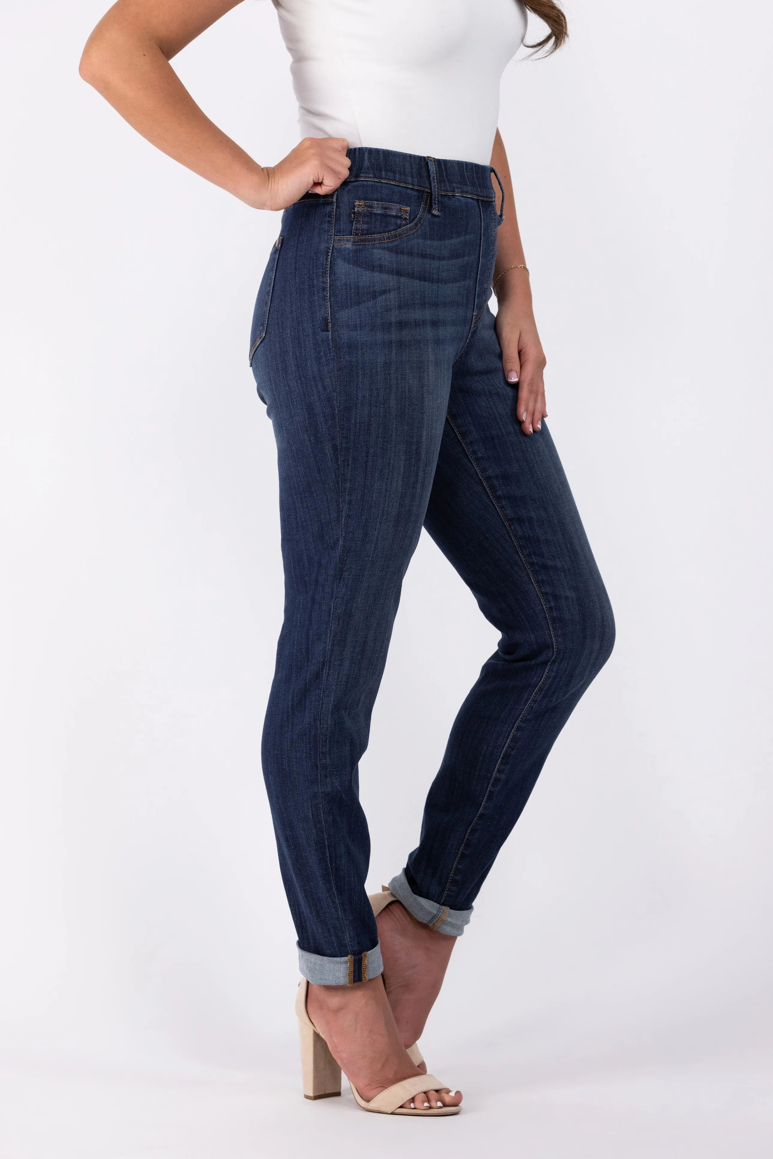 Judy Blue Smile Like That High-Rise Double Cuff Slim Denim