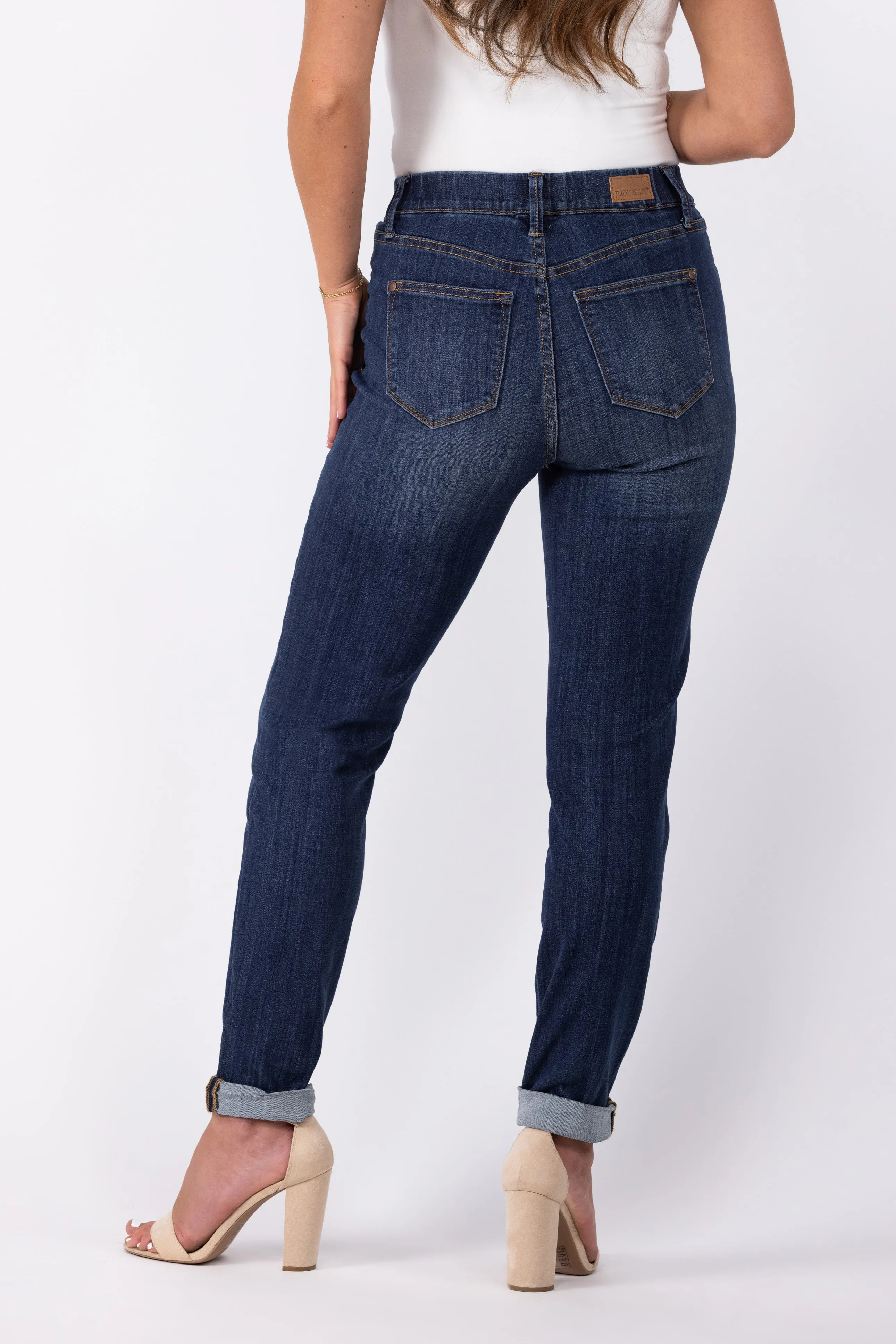 Judy Blue Smile Like That High-Rise Double Cuff Slim Denim