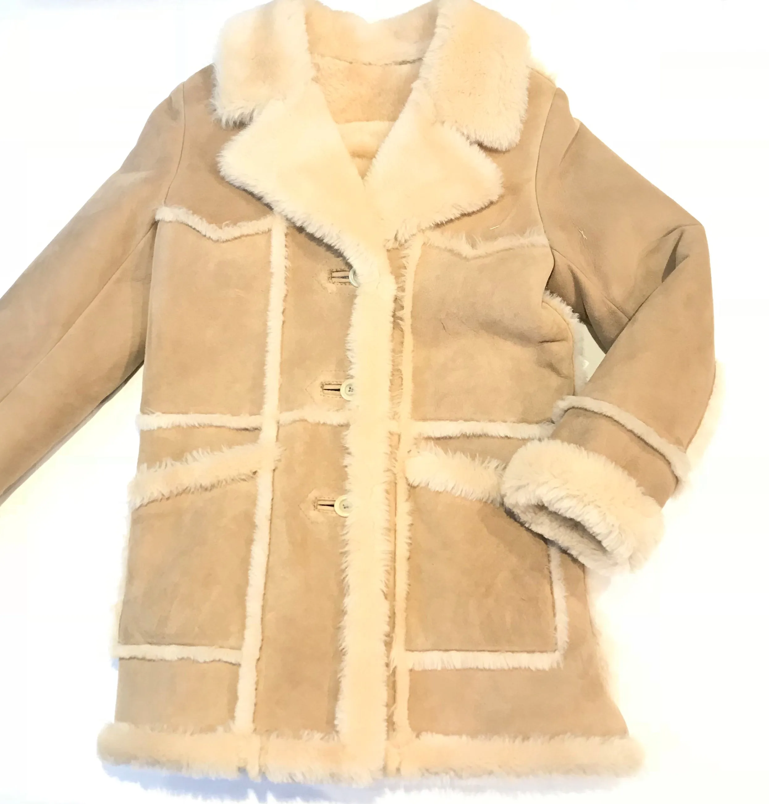 Kashani Ladies Natural Sherpa Lined Shearling Coat