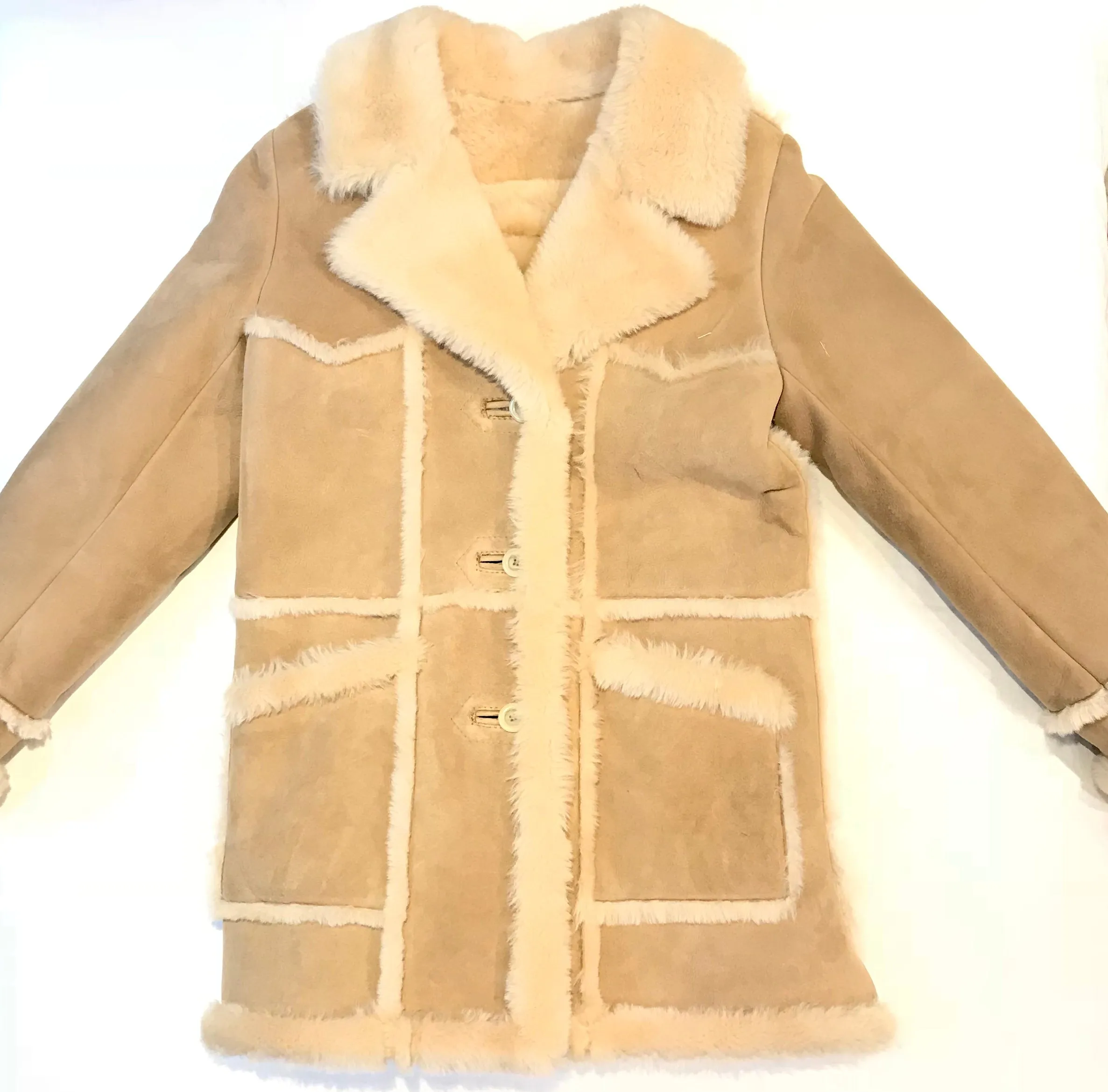 Kashani Ladies Natural Sherpa Lined Shearling Coat