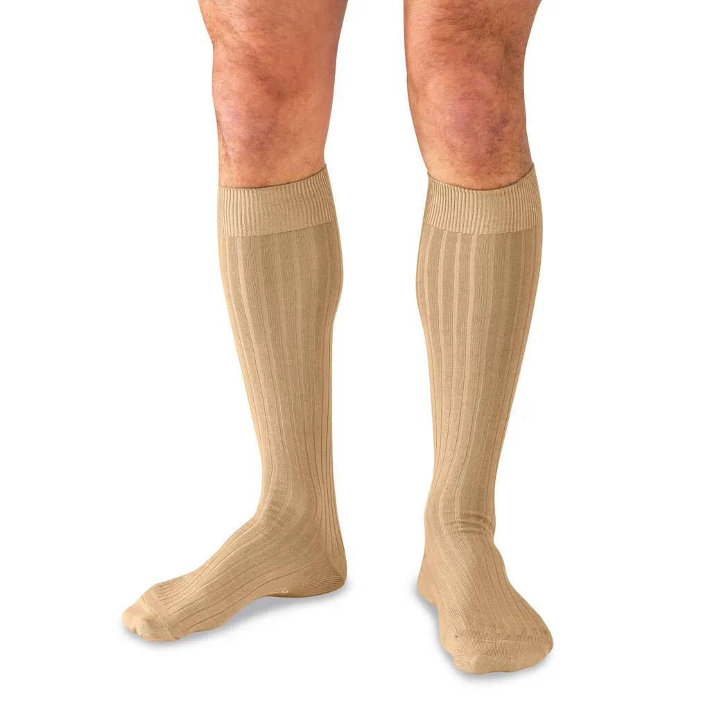 Khaki Cotton Over the Calf Dress Socks