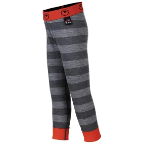 Kids Merino Blend 200 Leggings (Stripe Charcoal/Smoke)