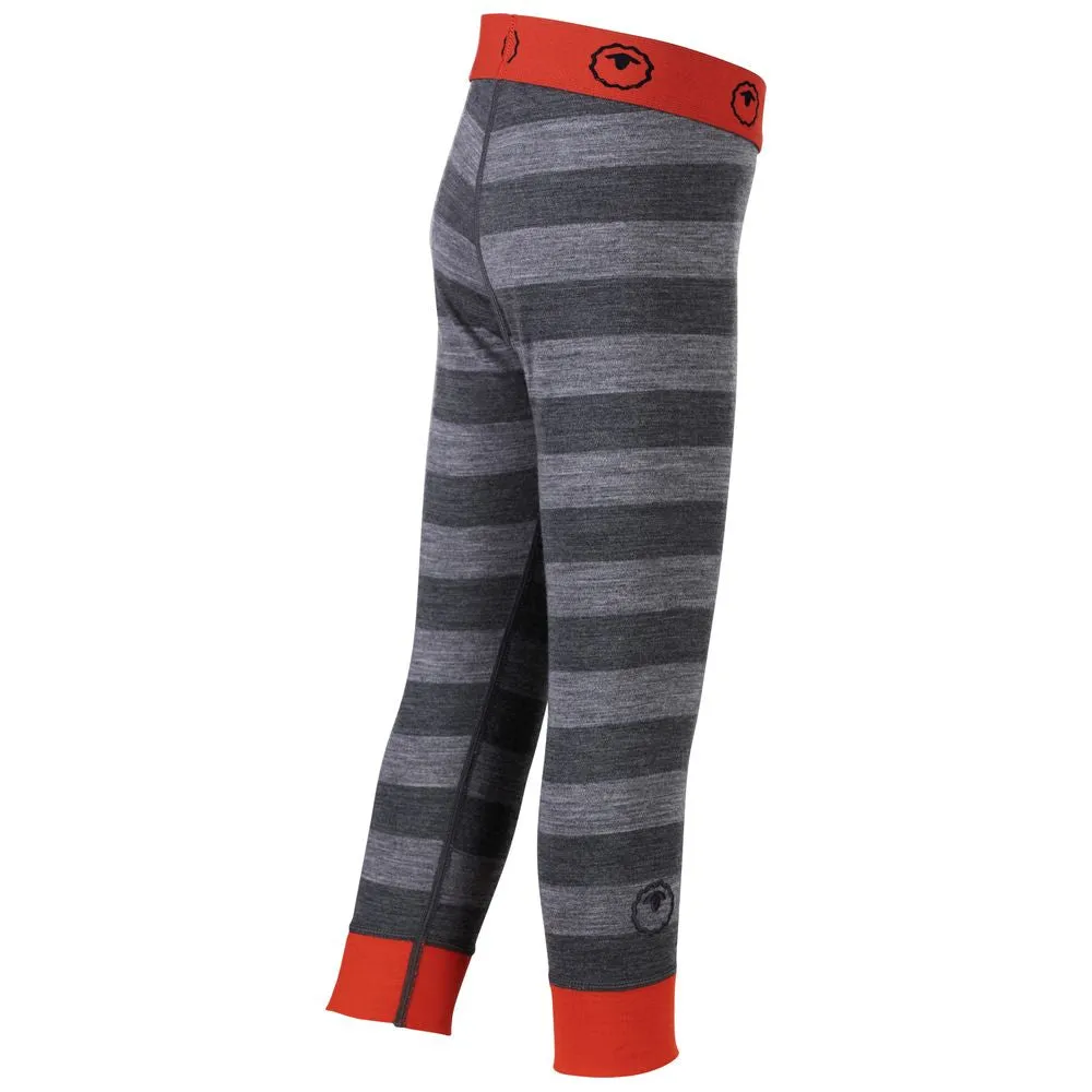 Kids Merino Blend 200 Leggings (Stripe Charcoal/Smoke)