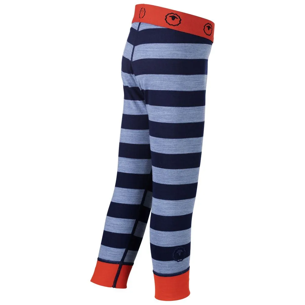 Kids Merino Blend 200 Leggings (Stripe Navy/Sky)