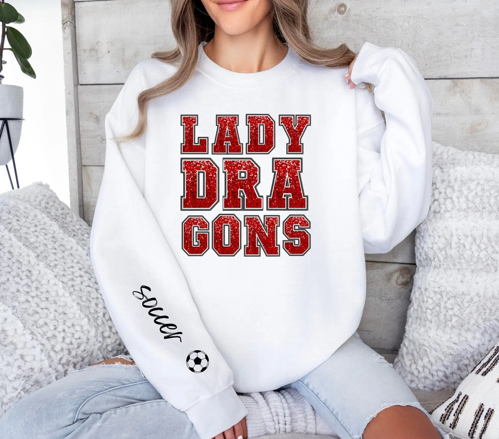 Lady Dragons Faux Rhinestone Sweatshirt