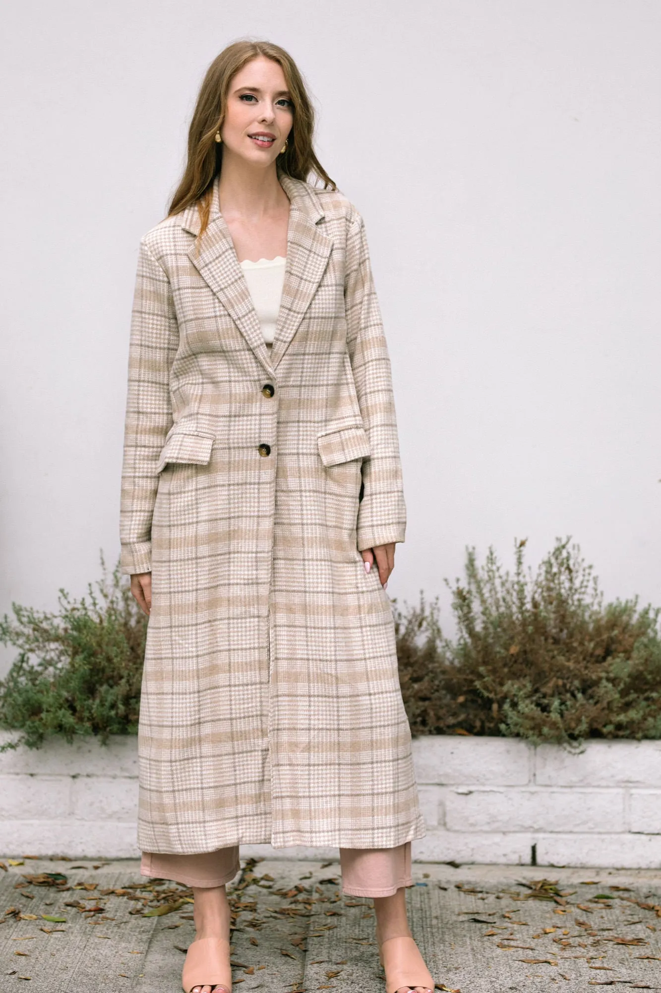 Lennon Longline Plaid Coat