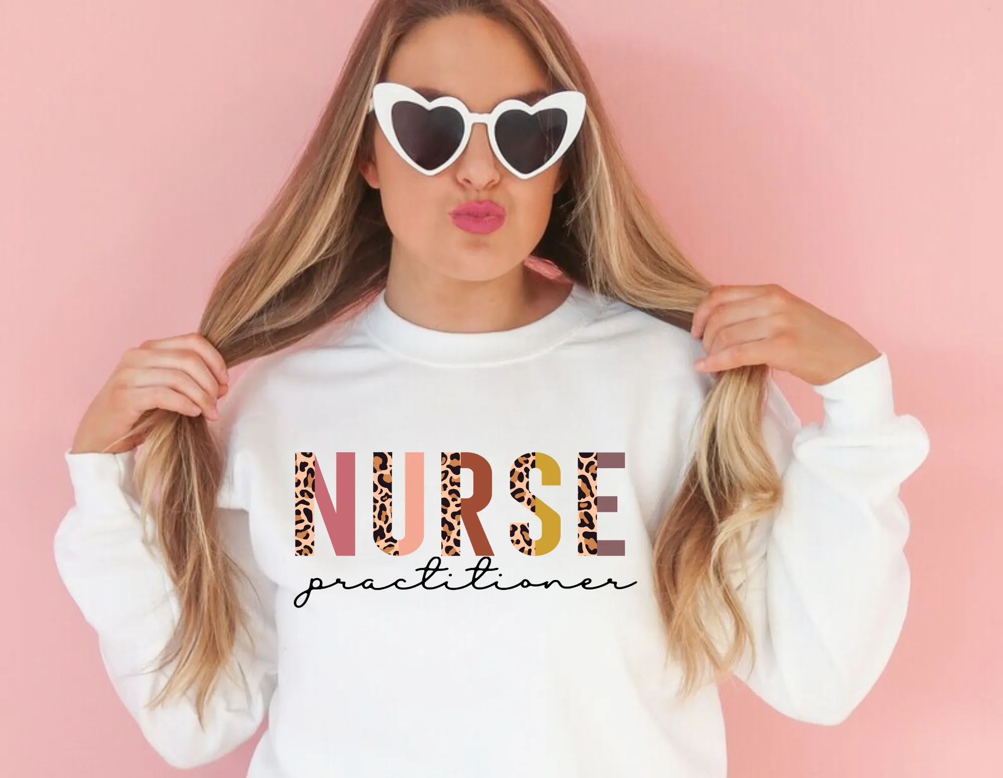 Leopard Nurse Practitioner Crewneck Sweatshirt | NP Sweatshirt