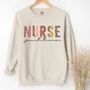 Leopard Nurse Practitioner Crewneck Sweatshirt | NP Sweatshirt