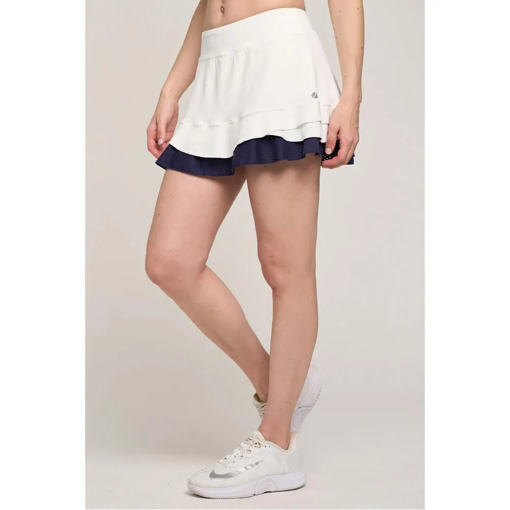 Lija Women's Holiday '24 Distract 13" Skort - White/Eggplant