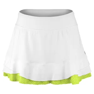 Lija Women's Time To Shine Distract 13" Skort - White/Chartreuse