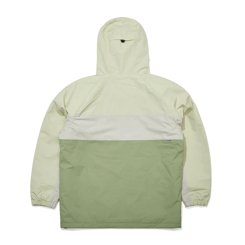 LINE BLOCK HOODED JACKET CREAM KHAKI