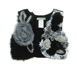 Little Mass Black/Grey Rosette London Vest