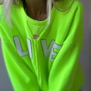 LOVE neon yellow sweatshirt *NEW*