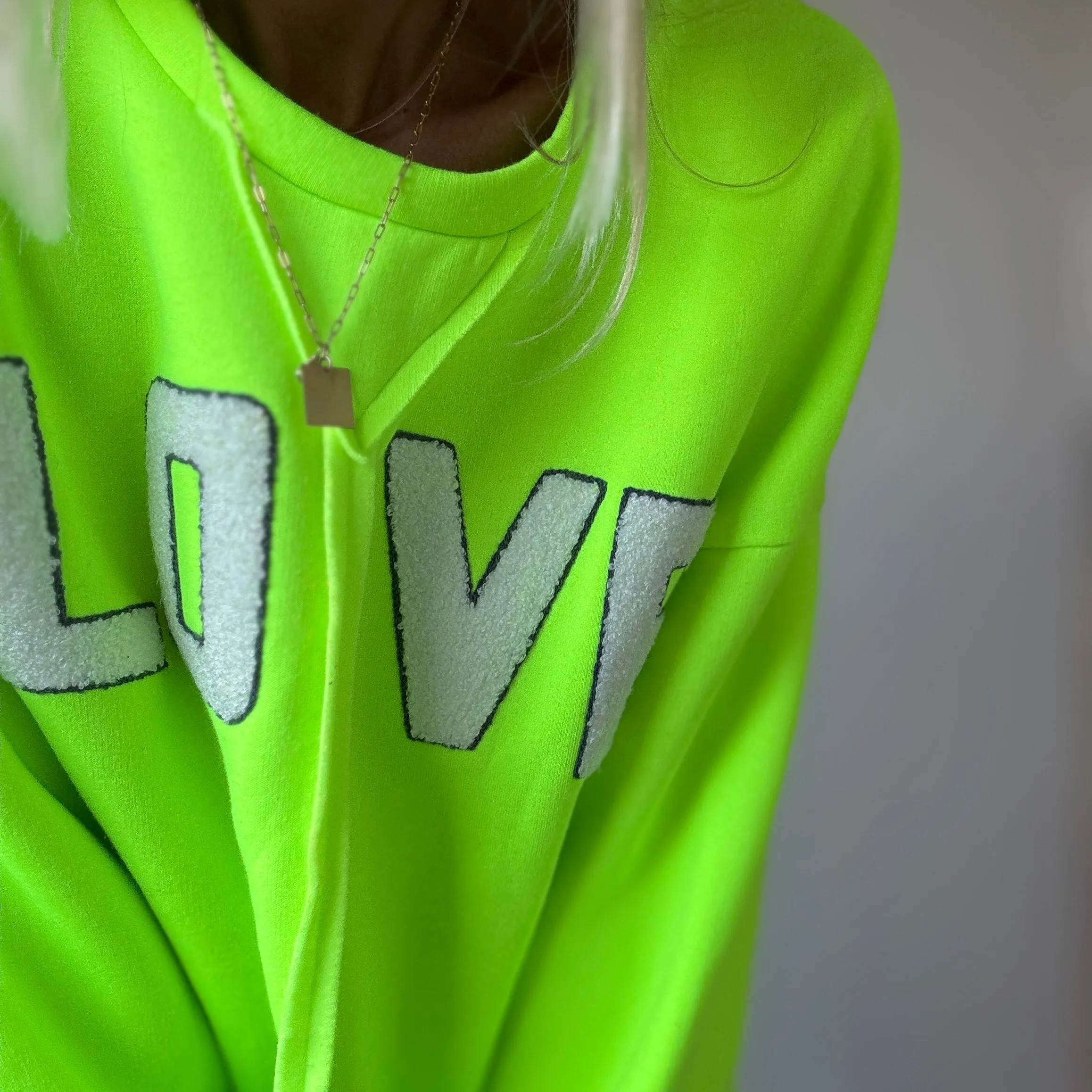 LOVE neon yellow sweatshirt *NEW*