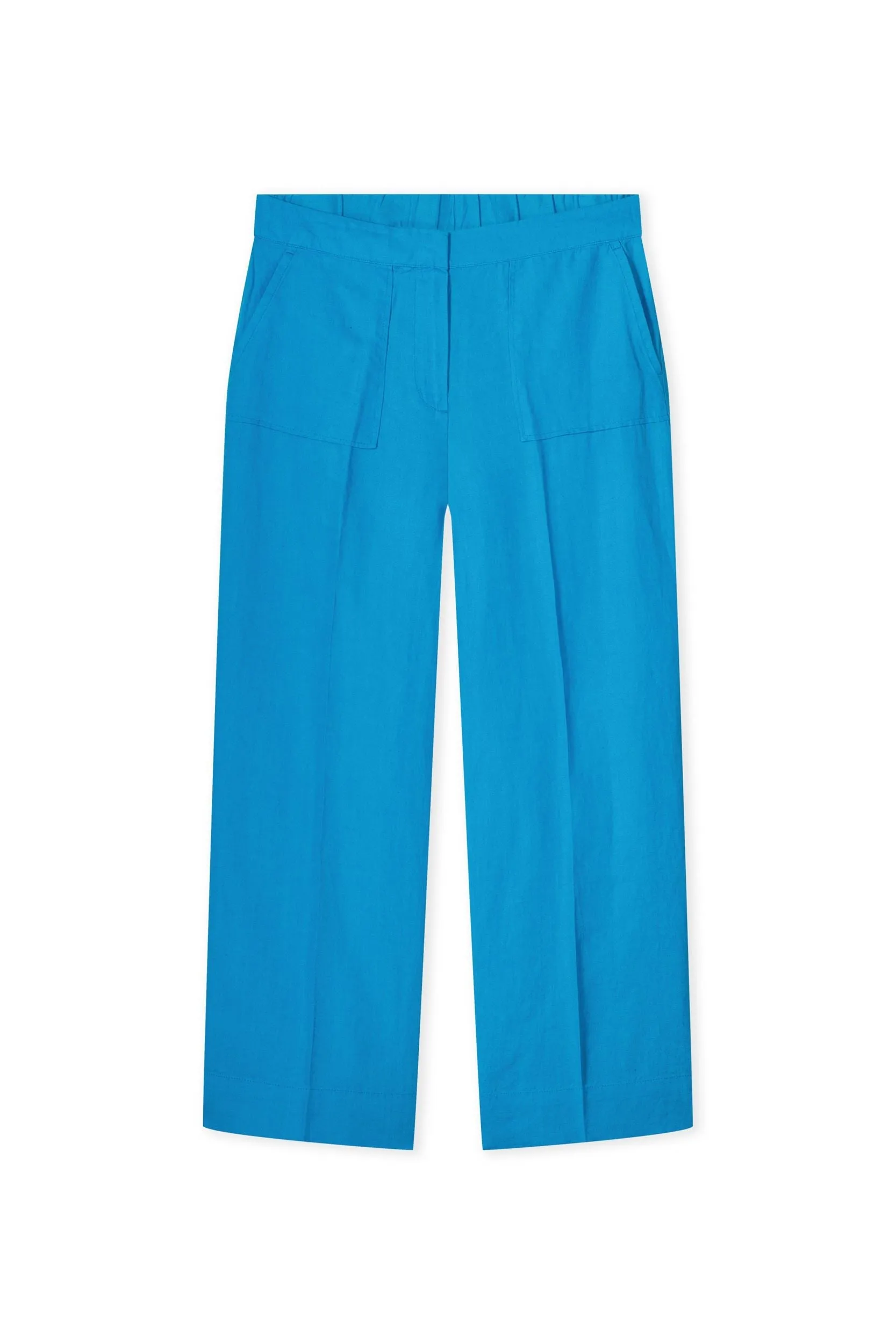 Lucia Linen Blend Trousers - Blue Lagoon