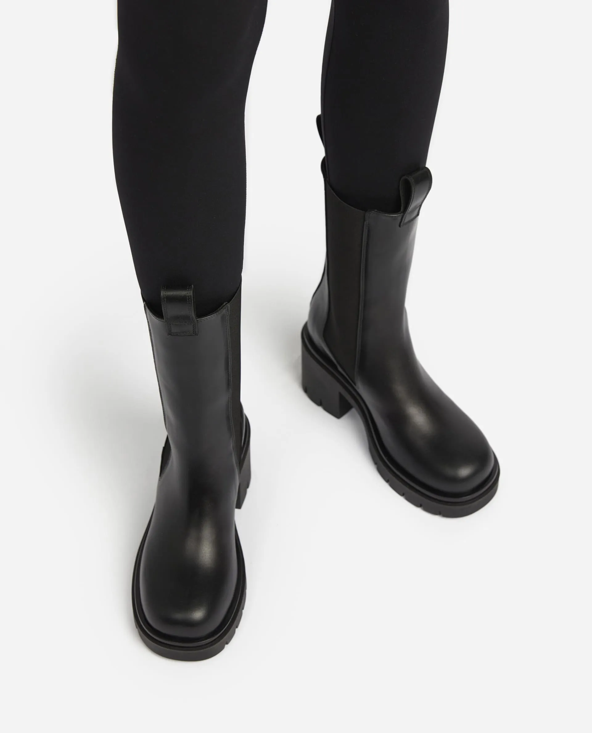 Lulu Black Leather Chelsea Boots