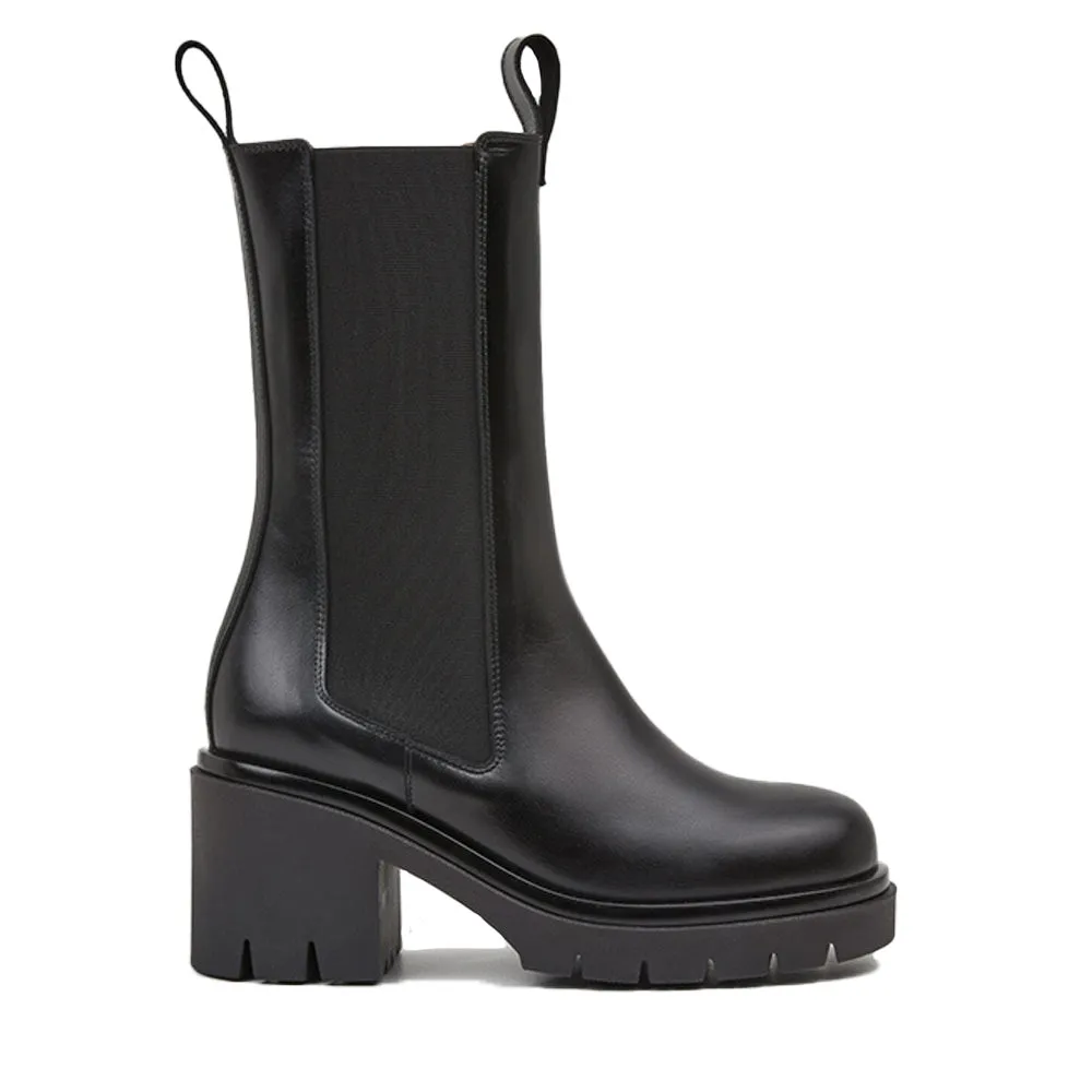 Lulu Black Leather Chelsea Boots