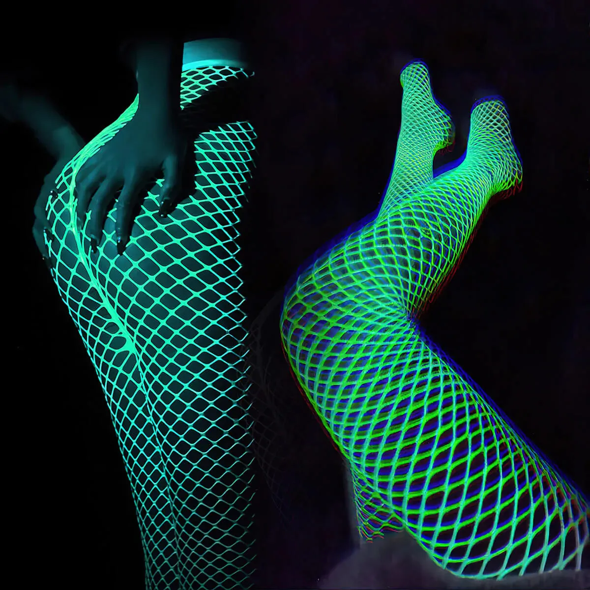 Luminous Glow in the Dark Fishnet Tights