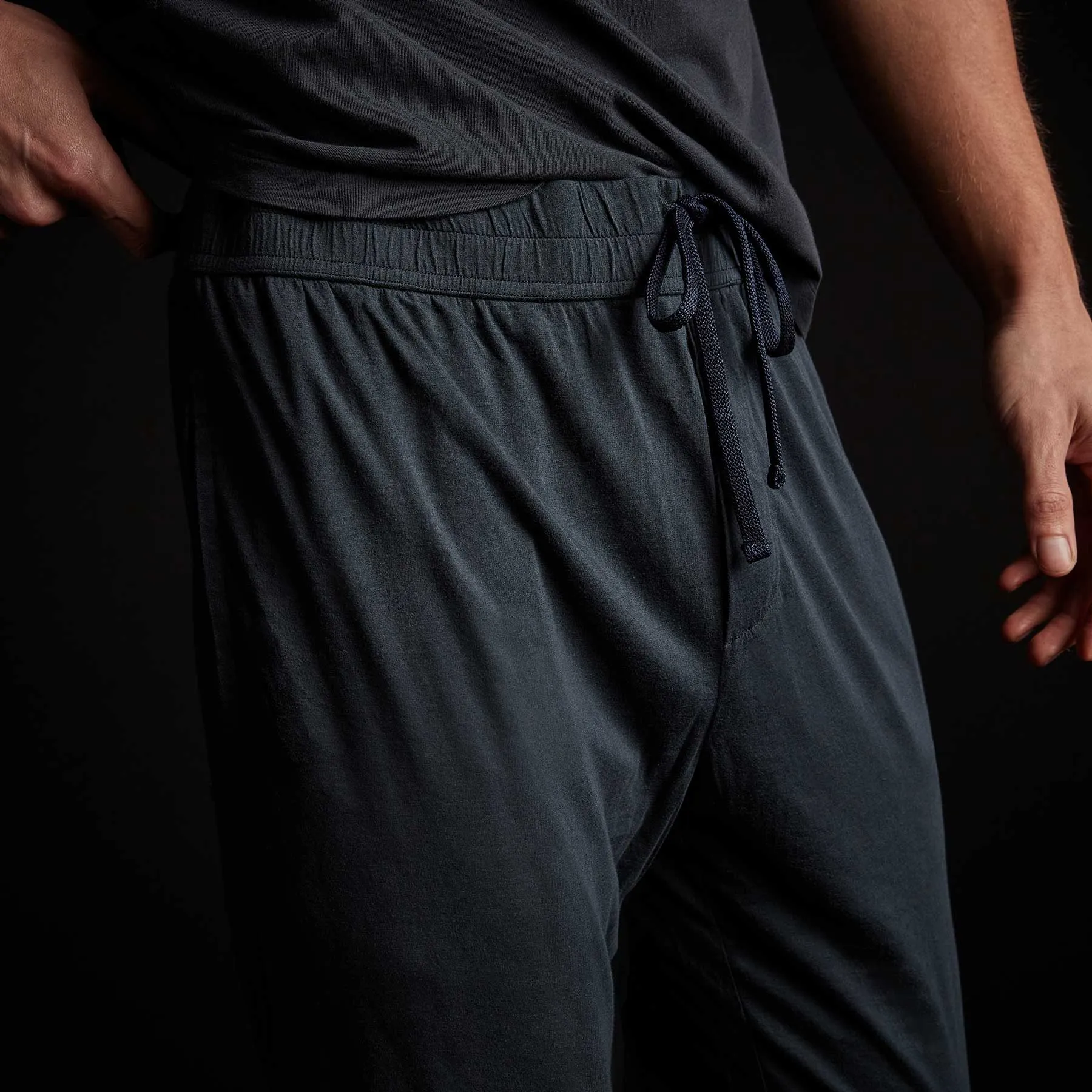 Luxe Lotus Jersey Tapered Lounge Pant - French Navy