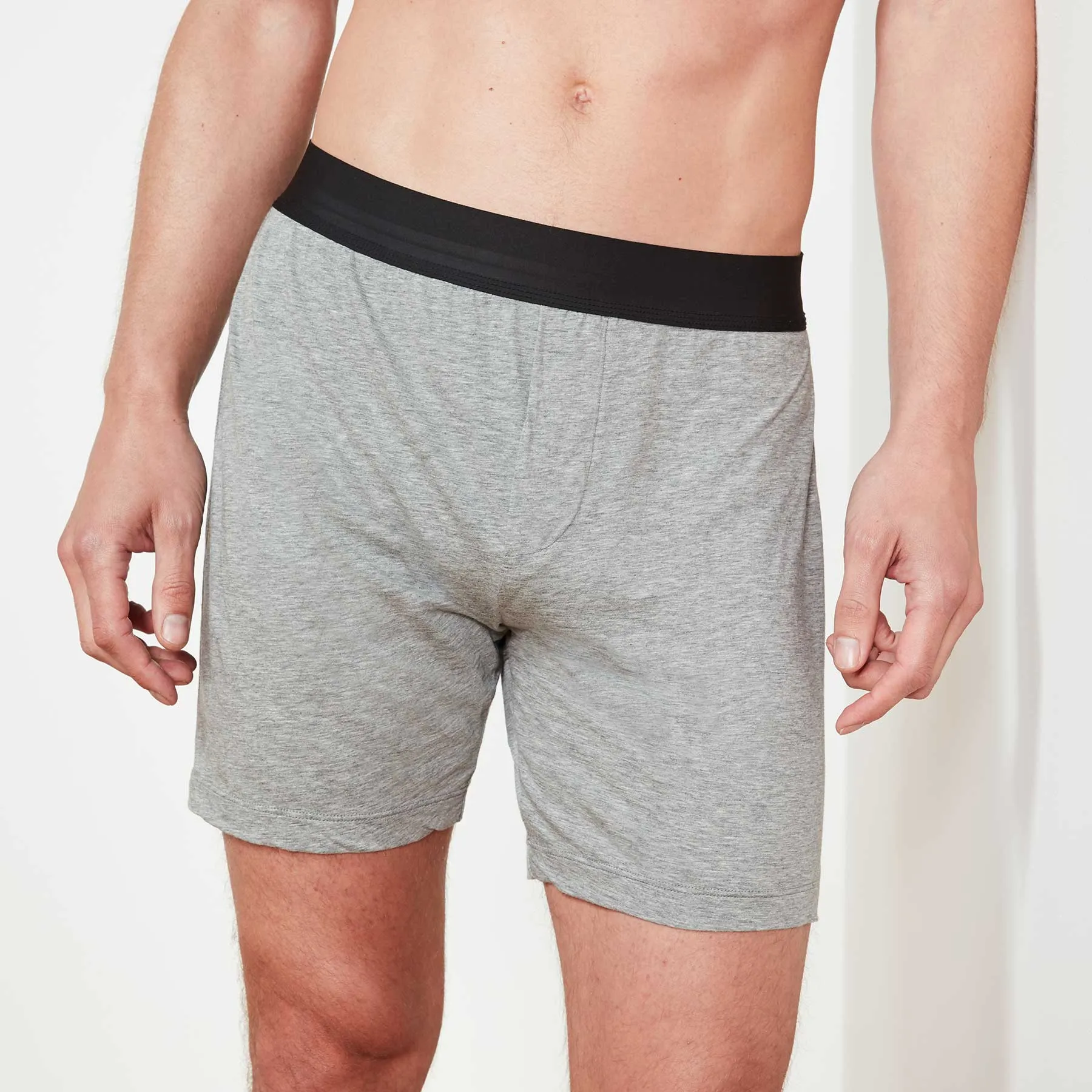 Luxe Lotus Relaxed Fit Boxer Short - Heather Grey