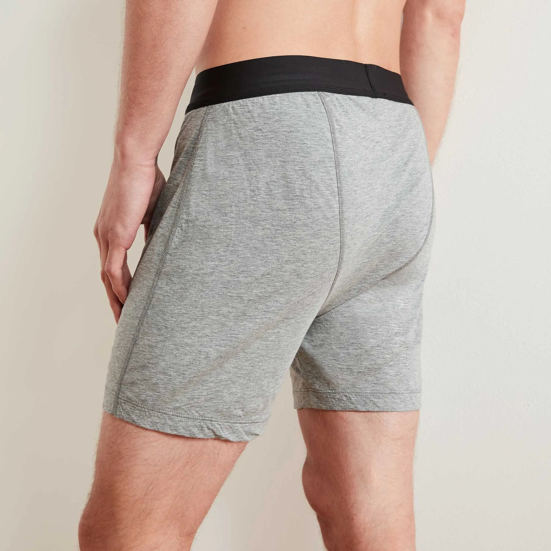 Luxe Lotus Relaxed Fit Boxer Short - Heather Grey